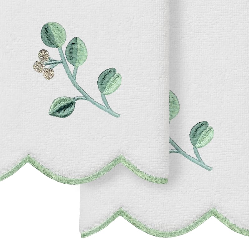 Authentic Hotel and Spa 100% Turkish Cotton WILD BRANCH Scallop Embellished Towel Collection