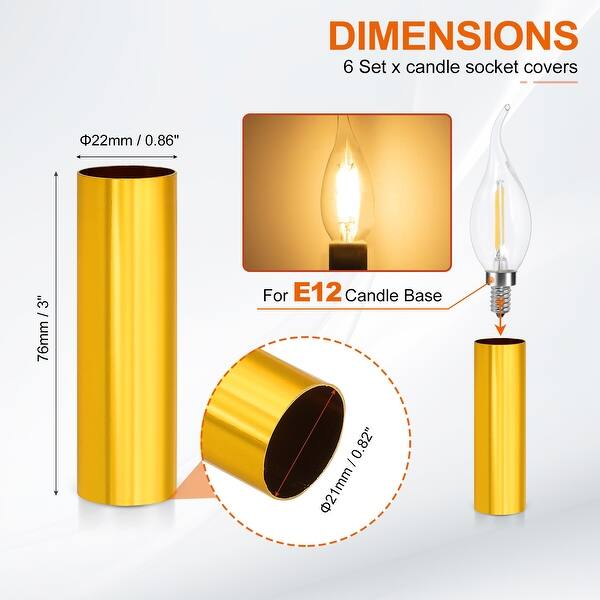 dimension image slide 38 of 102, Metal Chandelier Socket Sleeves Insulation Heat Shrinkable