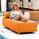 preview thumbnail 4 of 9, Jaxx Alvy Outdoor Sun Lounger - Luxurious Sunbed with Wood Feet Sunbrella