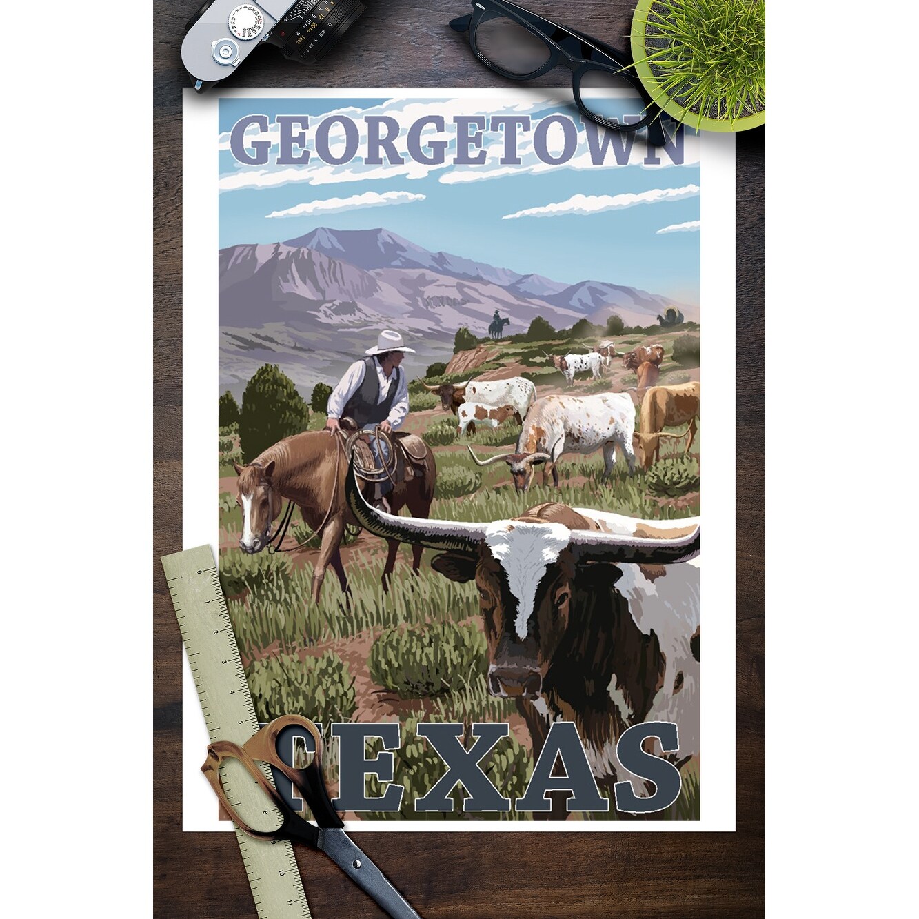 Shop Georgetown Texas Longhorns Lantern Press Artwork Art