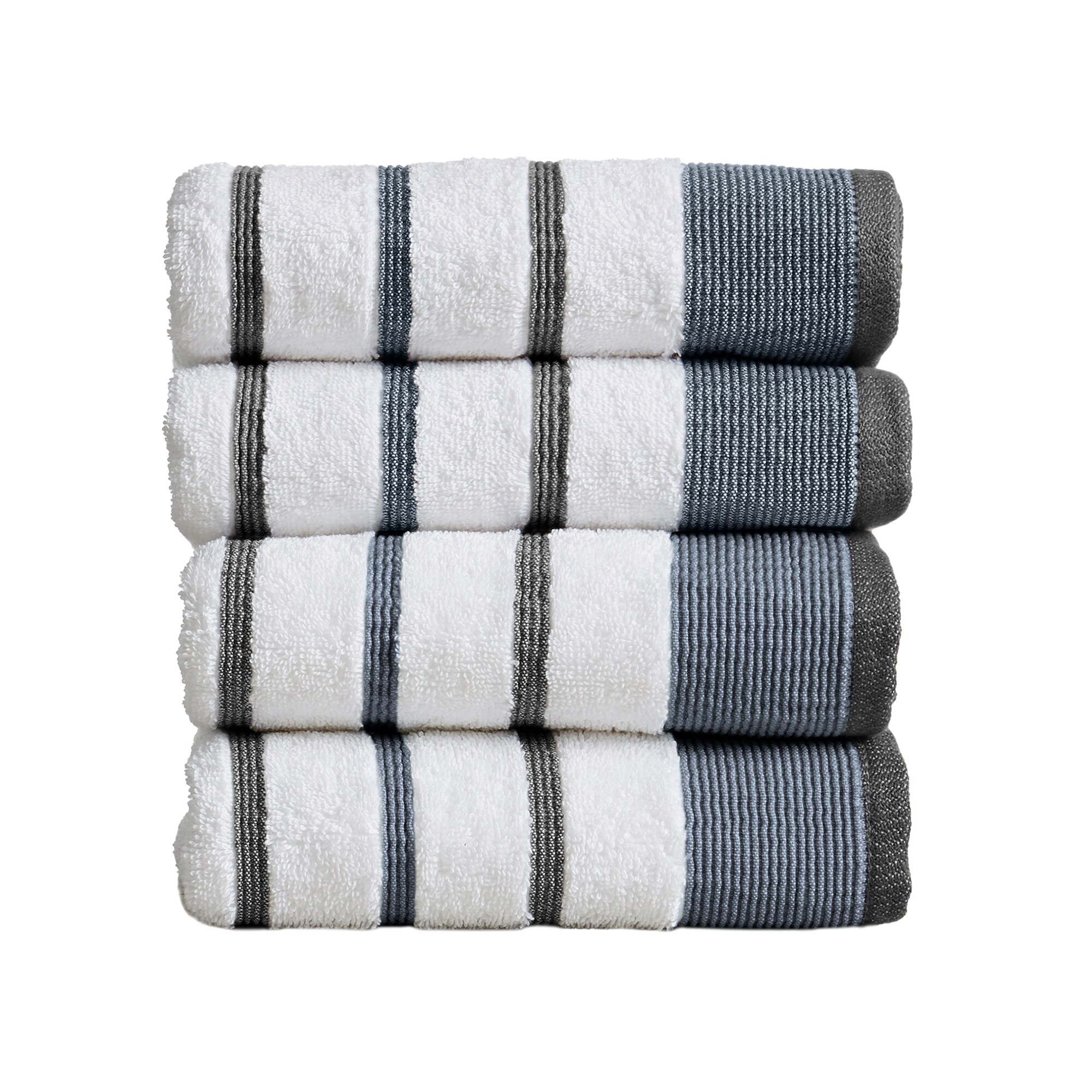 Luxury striped bath best sale towels