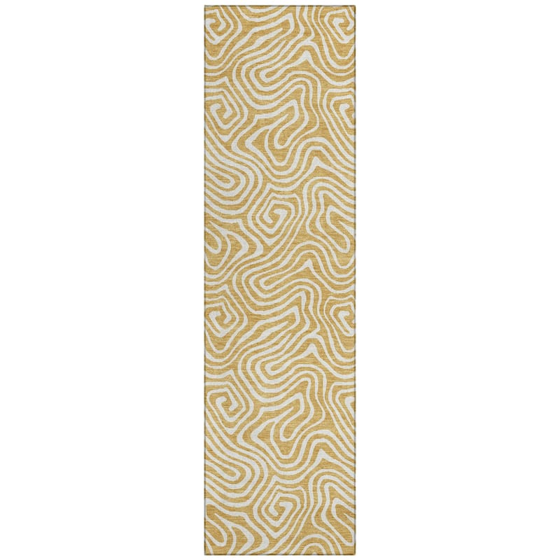 Machine Washable Indoor/ Outdoor Modern Trance Chantille Rug