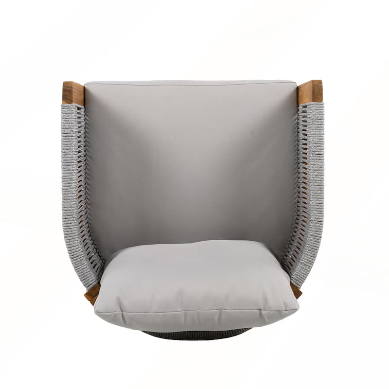 Acacia Wood Outdoor Dining Chairs 2-Pack with Washable Waterproof Cushions