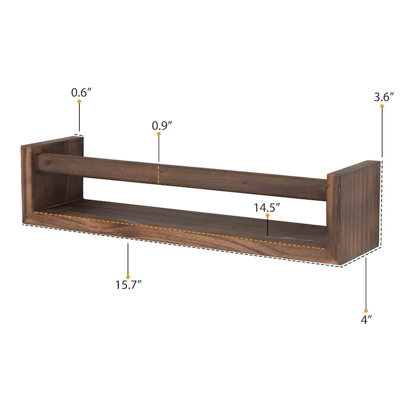 Wallniture Utah Wood Wall Shelves for Book and Toy Storage (Set of 2)