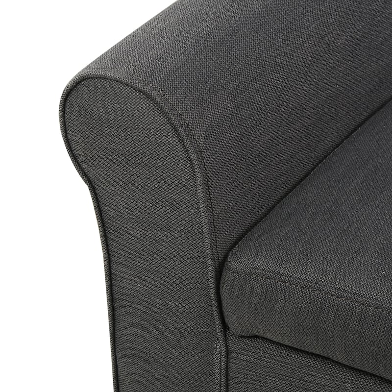 50" W Storage Bench, Fabric Upholstered End of Bed Bench, Storage Shoe Cabinet Bench with Rolled Arm, Modern Window Bench