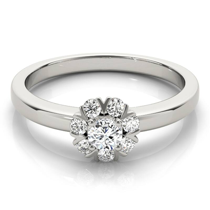 Auriya 14k White Gold Lab Grown Round Diamond Halo Engagement Ring 0.50 to 5.00 ct. tw. (F-G VS)
