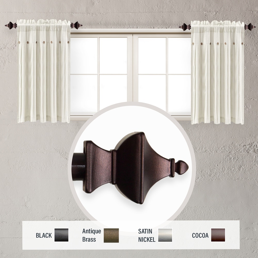 InStyleDesign Tierra 5/8 inch dia. Side Curtain Rod 12-20 inch long (Set of 2)