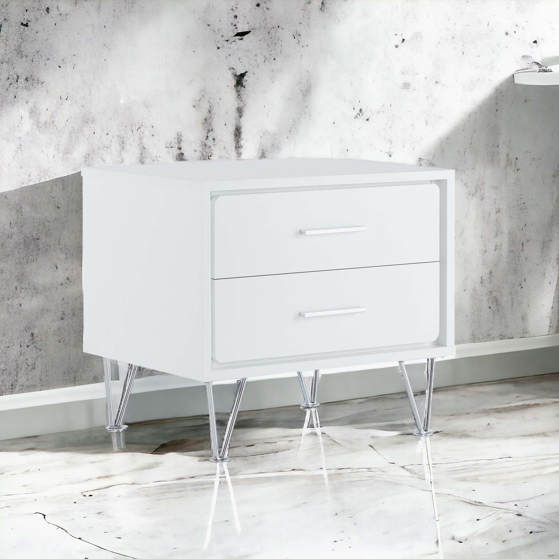 White Finish Accent Table