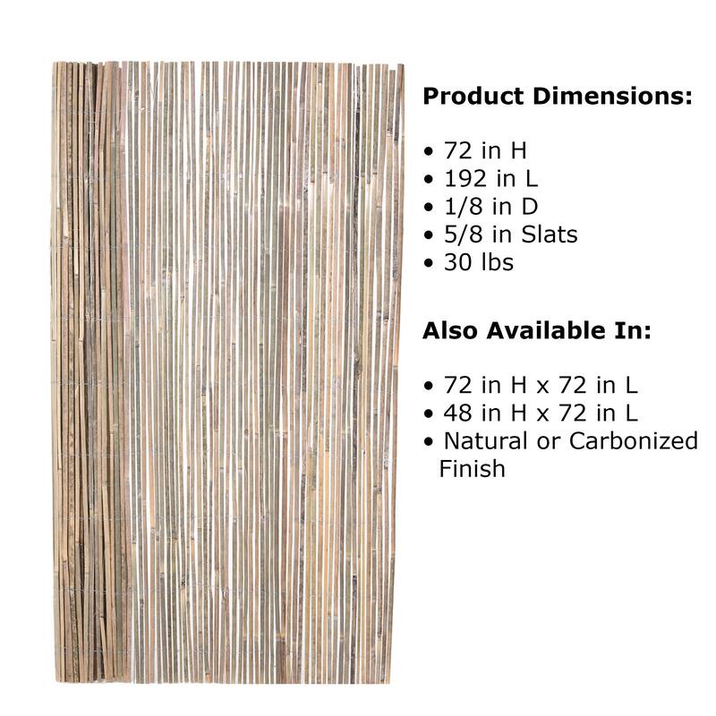 Split Bamboo Slat Screen Fencing Natural Finish Decorative Fence Roll