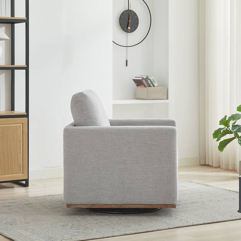 Square Upholstered Swivel Accent Chair