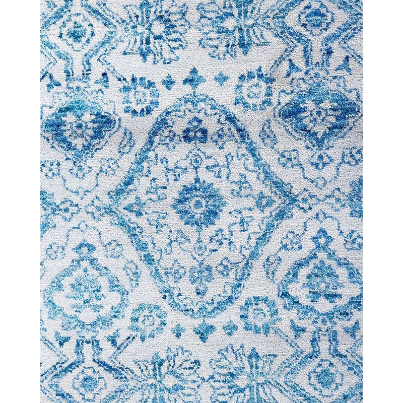 Ikat One-of-a-Kind Hand-Knotted Area Rug, Gray - 8' 1" x 10' 2"