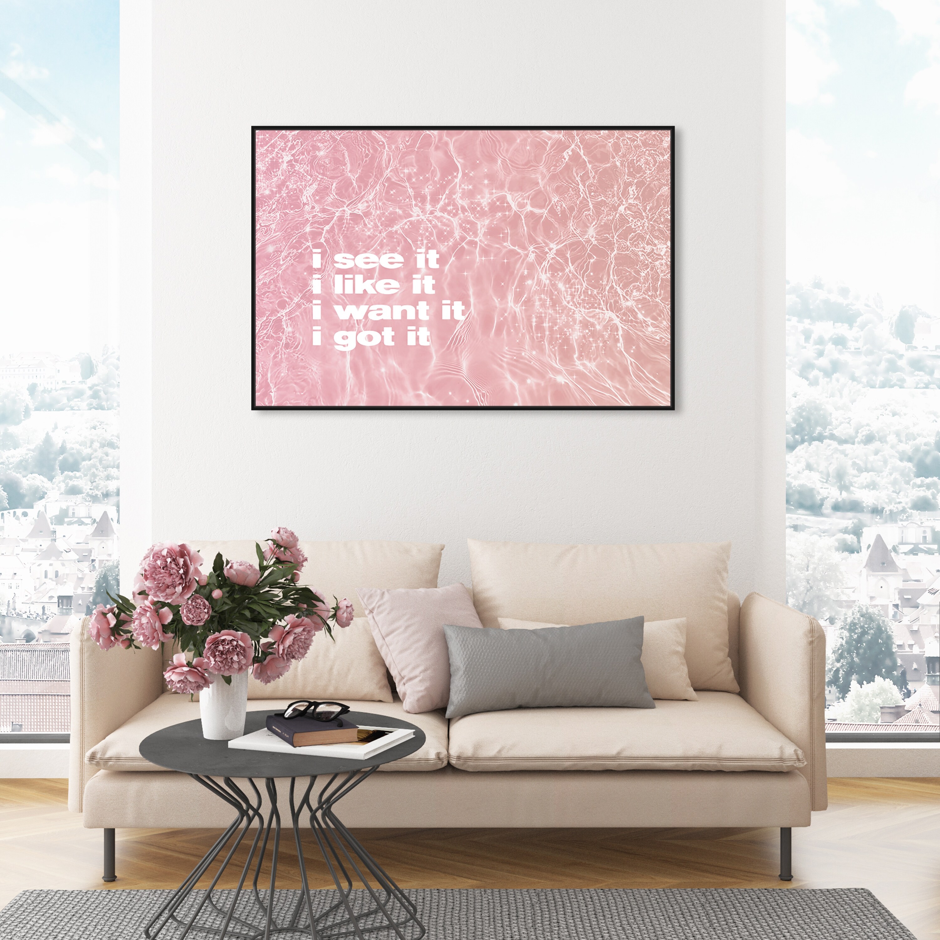 Oliver Gal On Replay Typography And Quotes Wall Art Framed Canvas Print Motivational Quotes And Sayings Pink White Overstock 32481486
