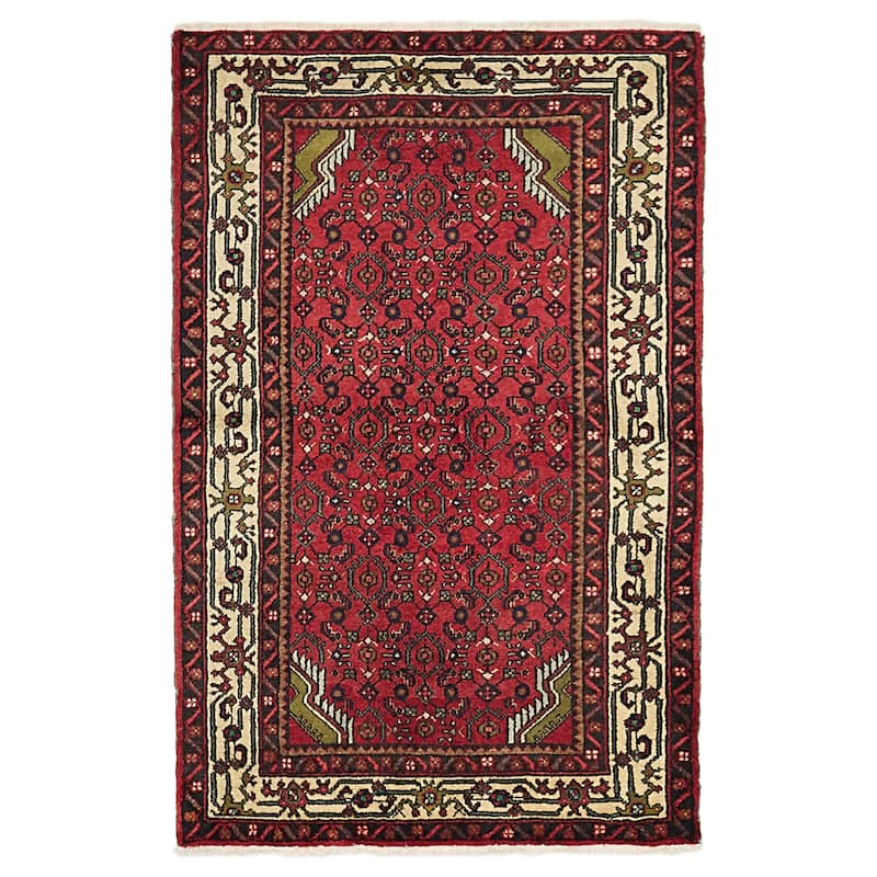 ECARPETGALLERY Hand-knotted Andelz Red Wool Rug - 3'3 x 5'1