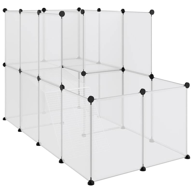 vidaXL Small Animal Cage Black/Transparent 55.9"x29.1"x36.6" PP and Steel