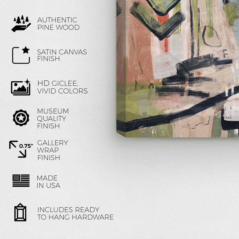 Wynwood Studio Canvas Abstract Piano with my Flowers Green Modern & Contemporary Wall Art Canvas Print