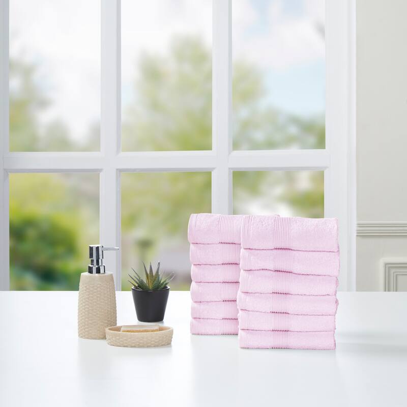 Fabstyles Premium Face Towels Washcloth Set of 12 - 14x14