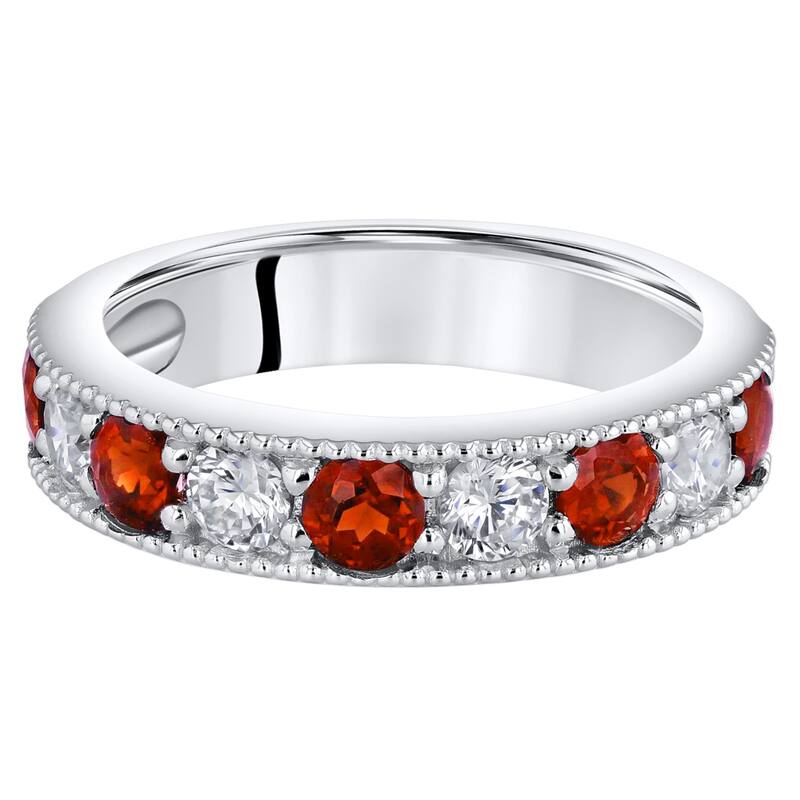 Sterling Silver 0.75 ct Garnet Stackable Ring