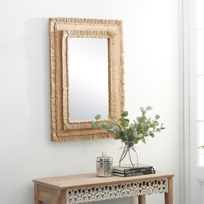 Wood Wall Mirror - Brown - Roche River Decor - 1"W x 26"L x 36"H