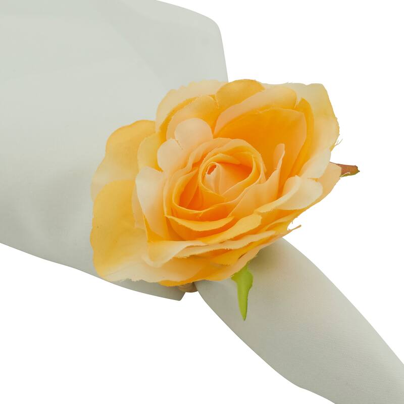 Flower Napkin Rings (Set of 4) - Orange