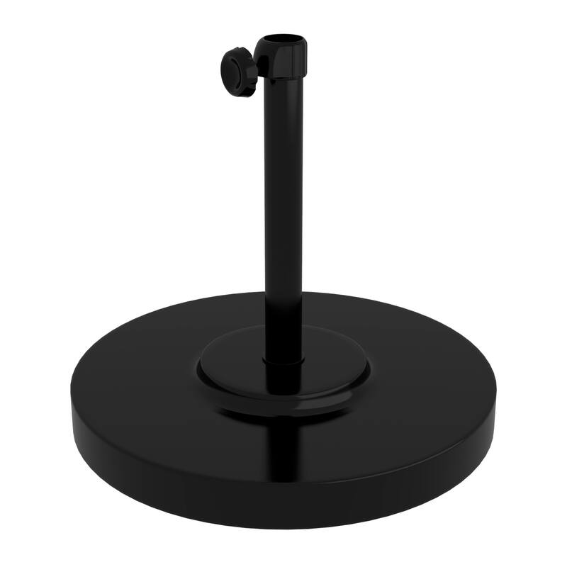 California Umbrella 50LBS Weighted Concrete Umbrella Base With Steel Cover, Black