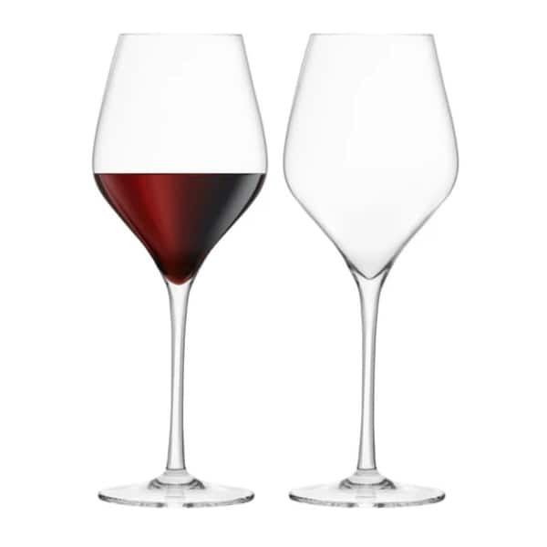 slide 2 of 8, Final Touch Set of 2 Red Wine Lead Free Crystal Glasses - 21 oz Clear - Set of 2 - 21 oz