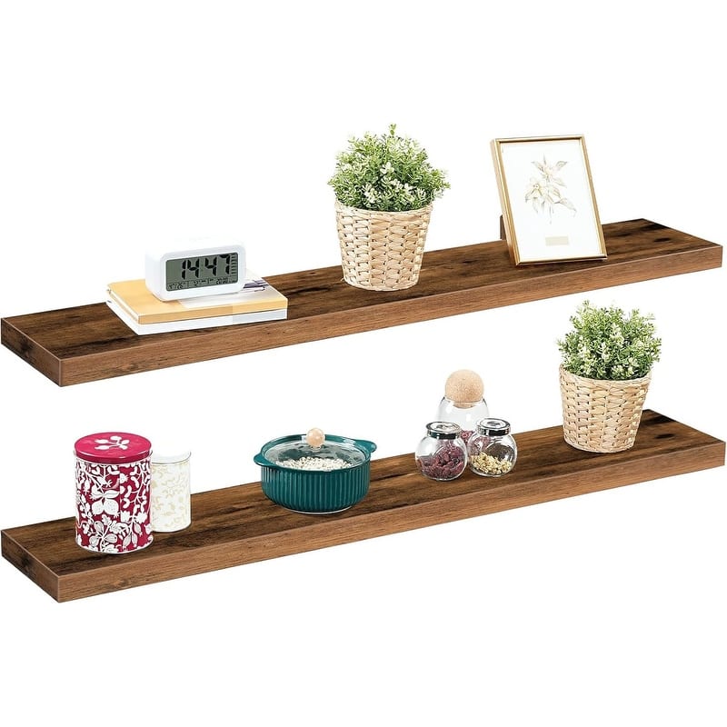 Floating Shelves, Wall Shelf Set of 2, 47.2 Inch Hanging Shelf - 7.9"D x 47.2"W x 1.5"H