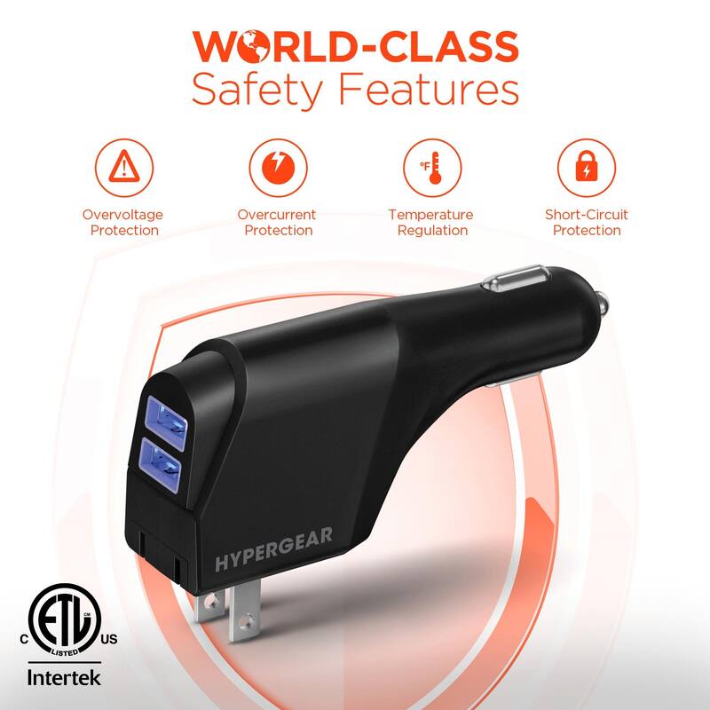 HyperGear Hybrid 2.1A Dual USB Car/Wall Charger