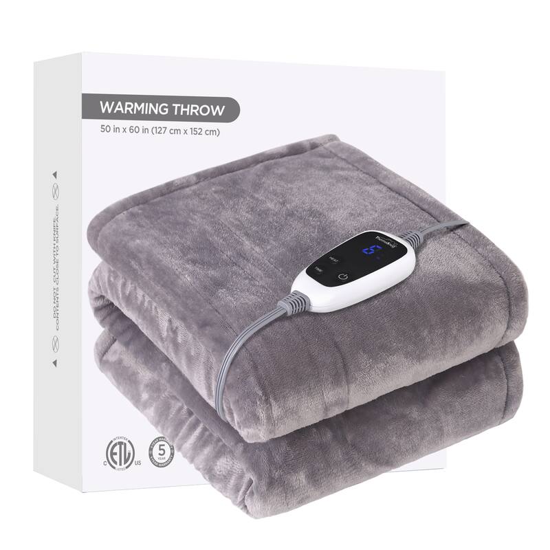 Heated Blanket Electric Throw Fast Heating Ultra Soft Warm Flannel