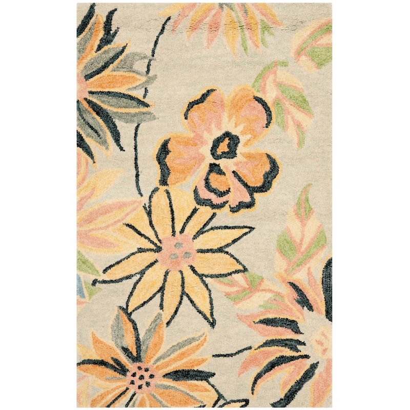 SAFAVIEH Handmade Blossom Friedolina Modern Floral Wool Rug - 2'6" x 4' - Light Blue/Multi