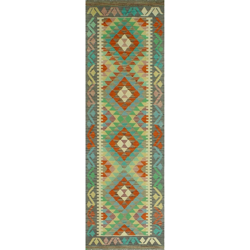 Sangat Flatweave Elyssa Red/Ivory Runner - 2'9" x 8'5"