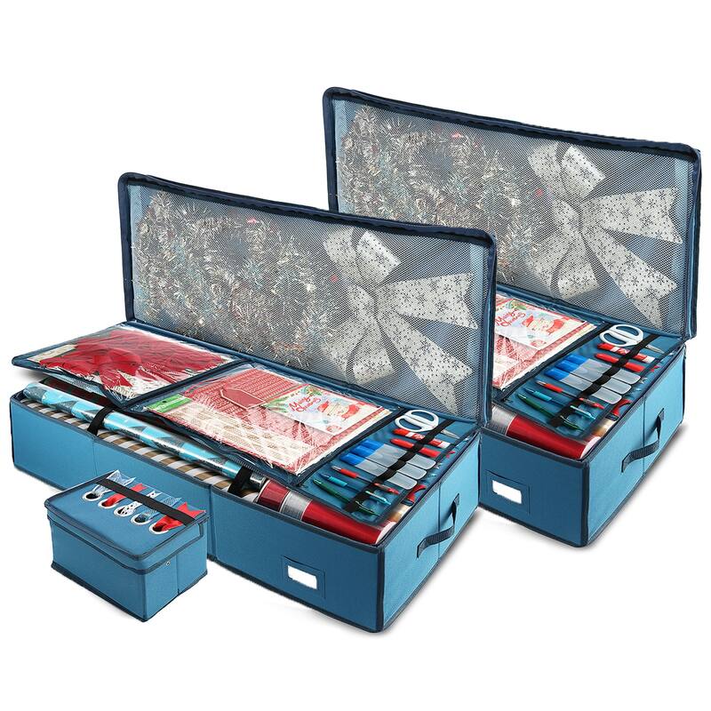 Empyrean Tear Proof Gift Wrapping Paper Storage Container - Premium Christmas Wrapping Paper Holder - 2 Pack - Large