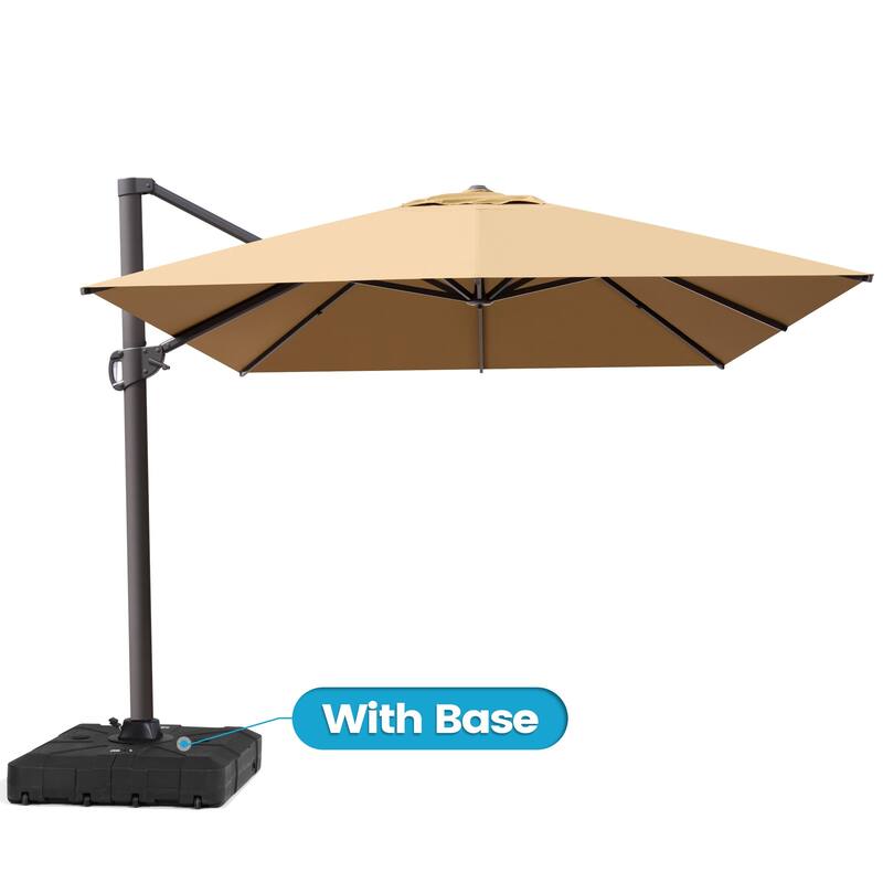 Outdoor 10x12.5 FT Patio Cantilever Umbrella with Weighted Base