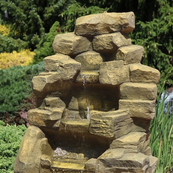 Shop Sunnydaze Electric Outdoor Stone Falls Garden Patio Water