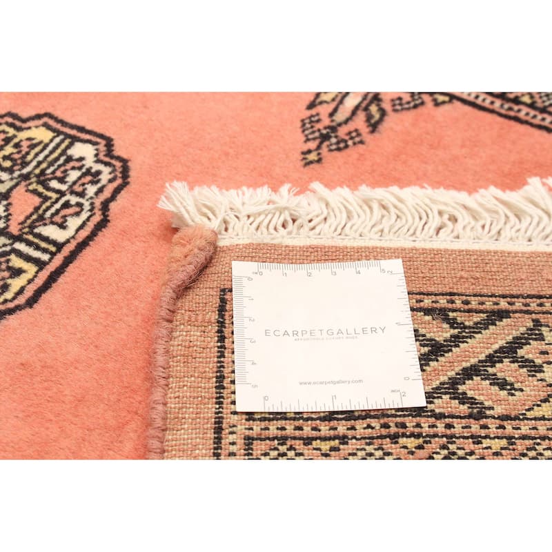 ECARPETGALLERY Hand-knotted Finest Peshawar Bokhara Salmon Wool Rug - 2'7 x 10'3