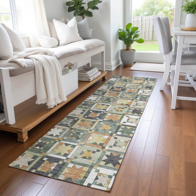 Machine Washable Indoor/ Outdoor Global Goddard Chantille Rug