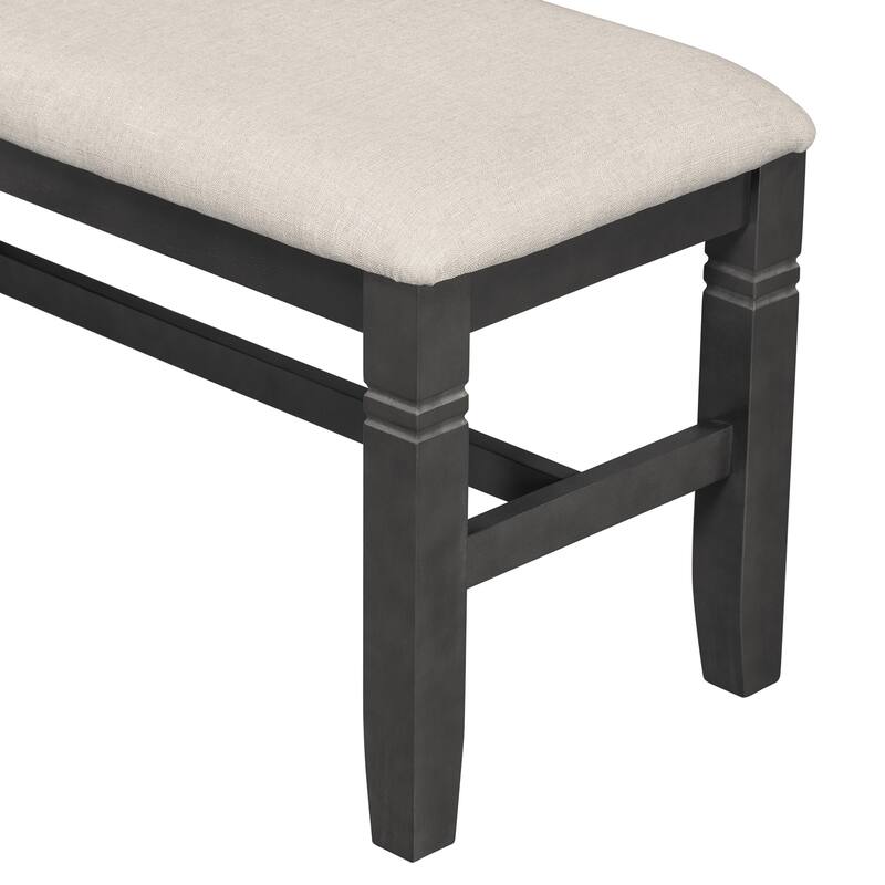 Kitchen Table Set with Upholstered Bench and 4 Dining Chairs