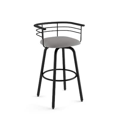 Amisco Turbo Swivel Bar Stool with Distressed Wood Seat