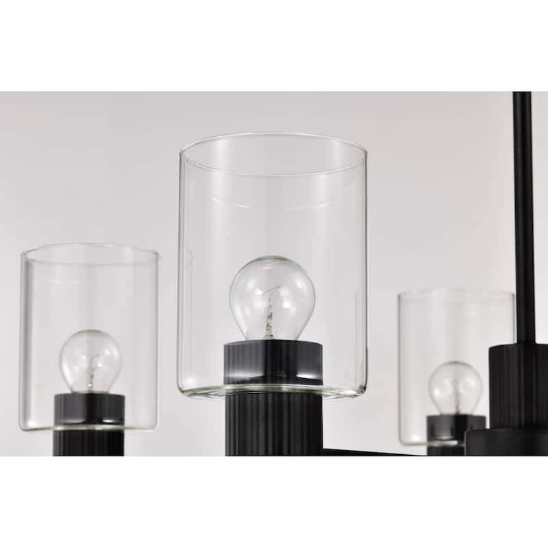 Clarksville 28 Inch 5 Light Chandelier Matte Black with Clear Glass