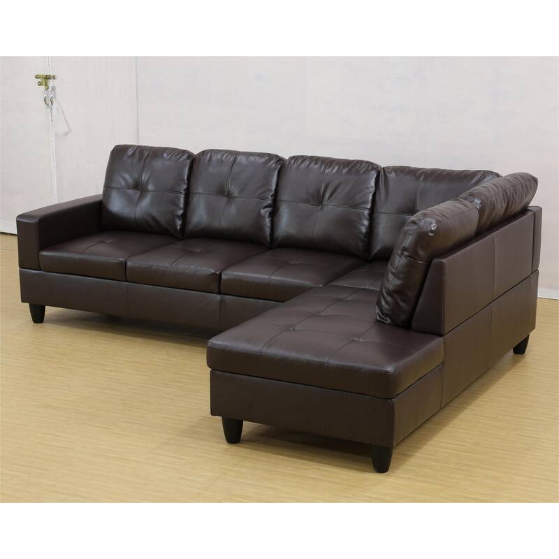 KISRAIS 103" Wide 2-Piece Vegan Leather Sectional Sofa