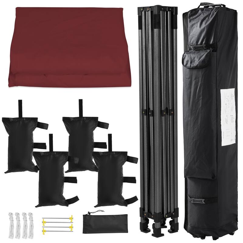 Yaheetech Adjustable Commercial Pop-up Canopy with Wheeled Carry Bag