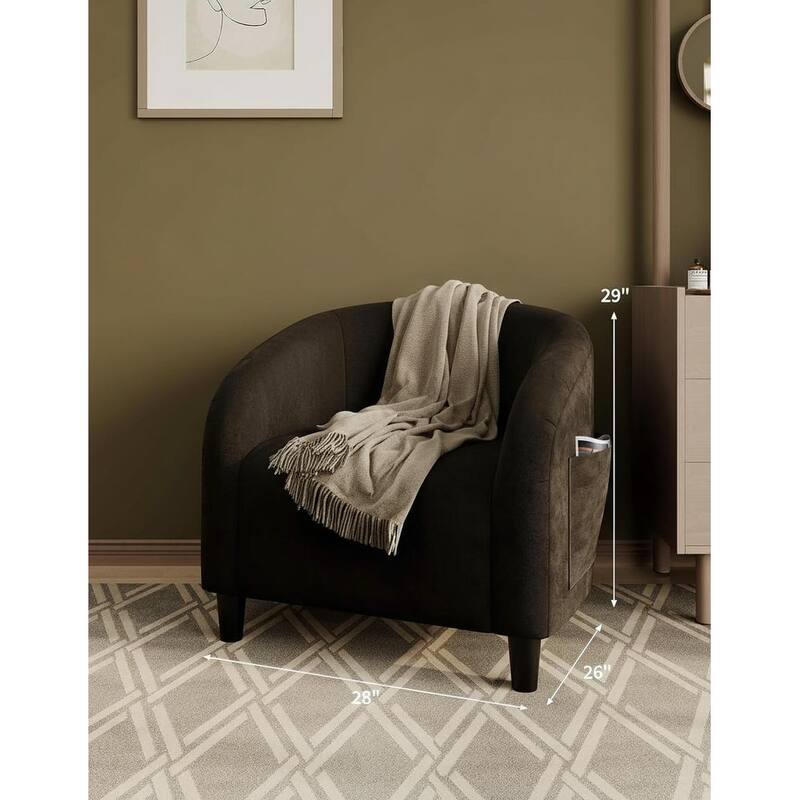 Boucle Fabric Barrel Chairs, with Soft Cushion