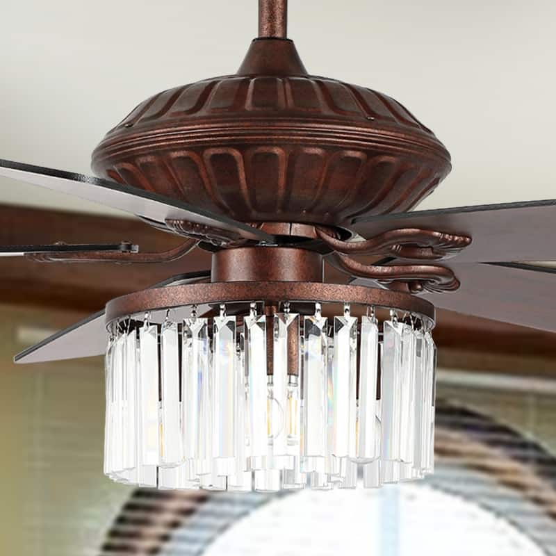 SAFAVIEH Laurila 3Lt 52" Ceiling Fan - 52" W x 52" D x 16"-21"-26" H