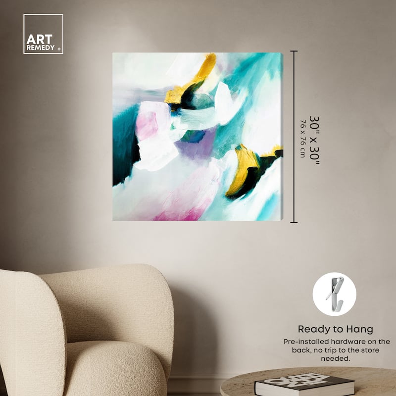 Art Remedy Still Violas Ii Gallery Wrapped Blue Abstract 1 Piece Canvas Wall Art
