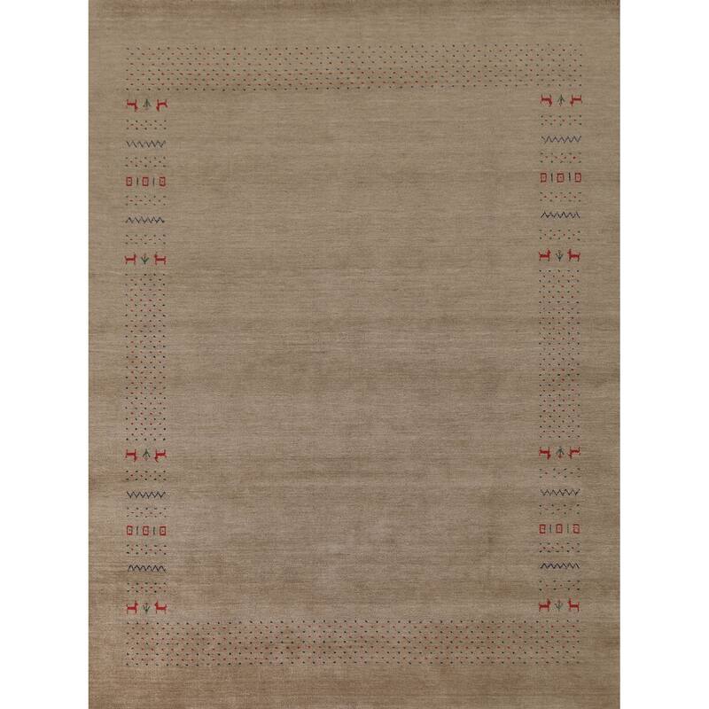 Gabbeh Indian Area Rug Handmade Wool Carpet - 7'9"x 9'10"