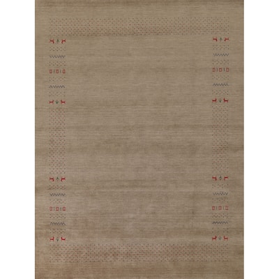 Gabbeh Indian Area Rug Handmade Wool Carpet - 7'9"x 9'10"