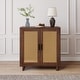 preview thumbnail 21 of 26, Wood Accent Cabinet Sideboard Buffet with Rattan Doors