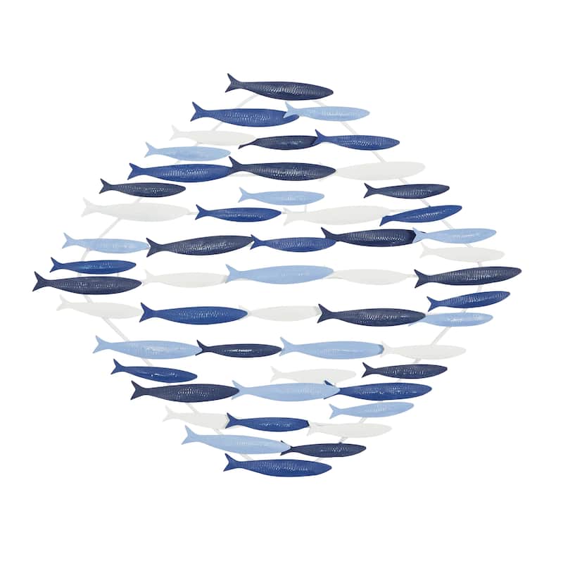 Metal Fish Indoor Outdoor Home Wall Decor - Blue - Roche River Decor - Blue