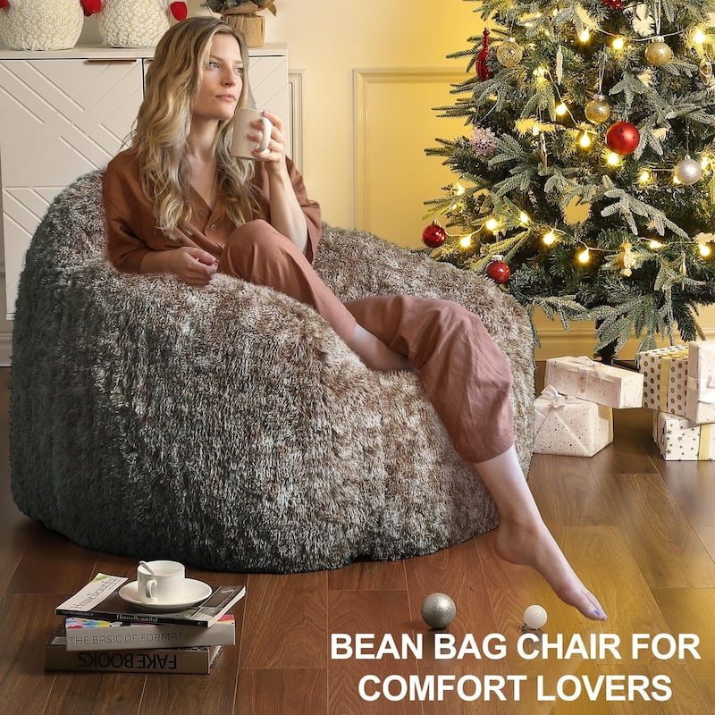 Bean Bag Chair, Plush Armrest Beanbag Sofa, Cozy Lounge Seat