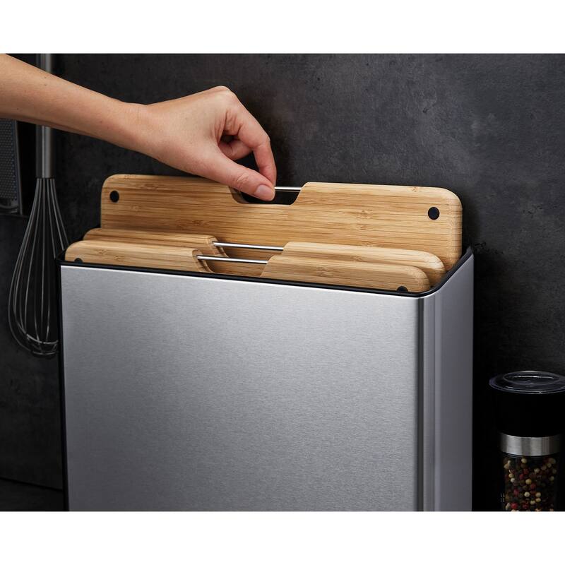 Joseph Joseph Folio Steel Bamboo 3-Piece Cutting Board Set with Steel Case