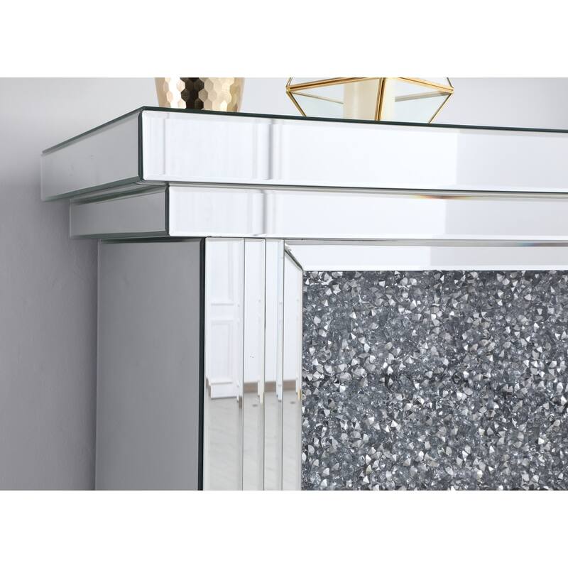 47.5 in. Crystal Mirrored Fireplace Mantle